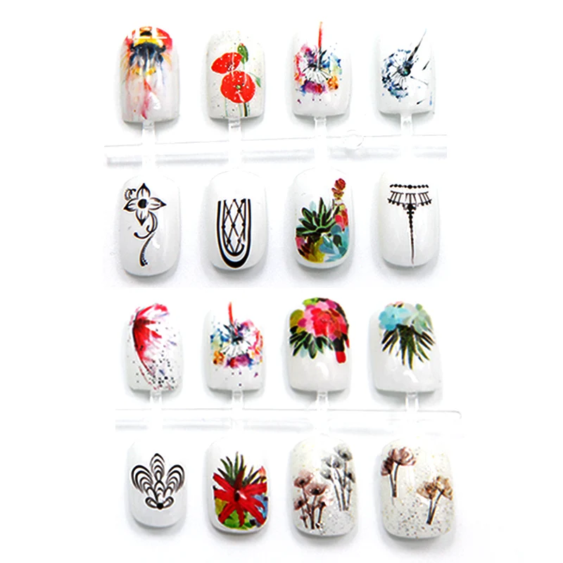 Belle Fille 1 шт Nail Стикеры 3D выбивая этикету клеи Цветной Цветочные Таблички Маникюр