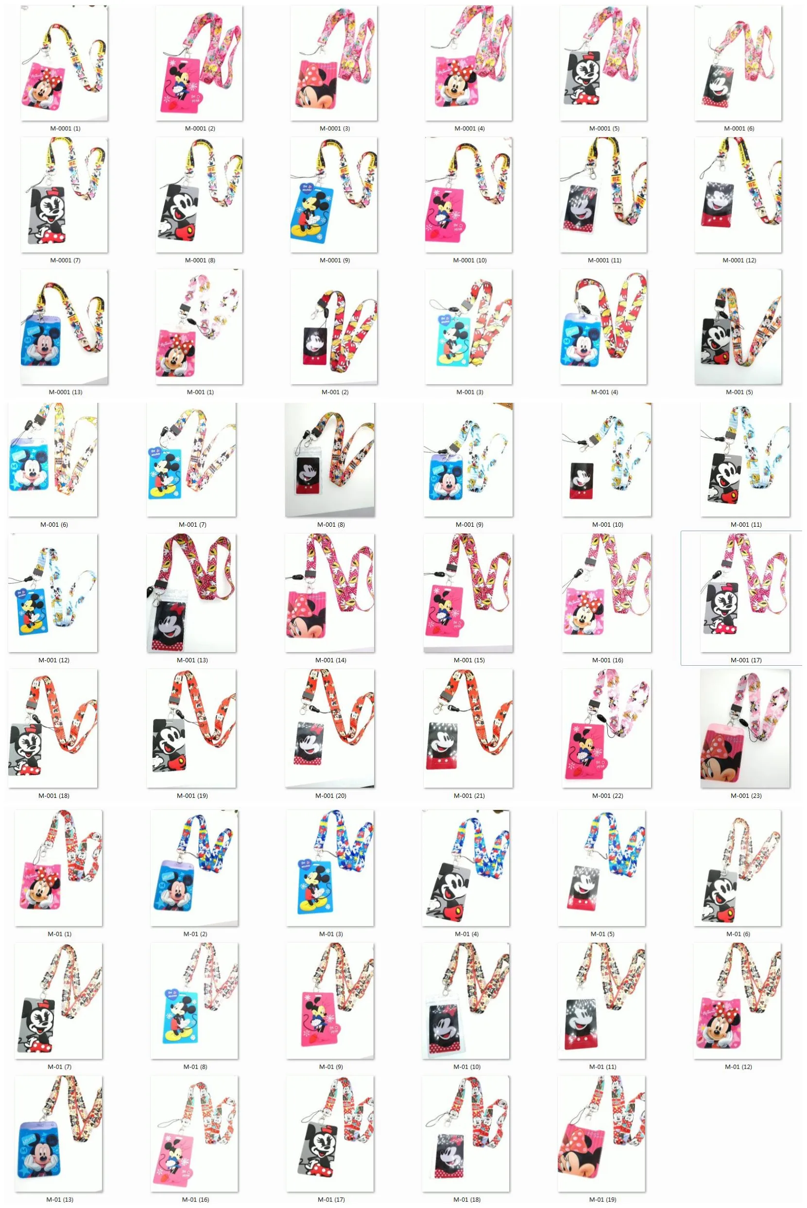 

1 pcs mickey minnie cartoon pvc Card Holder Identity Badge with Lanyard Neck Strap Card Bus ID Holders With Key Chain