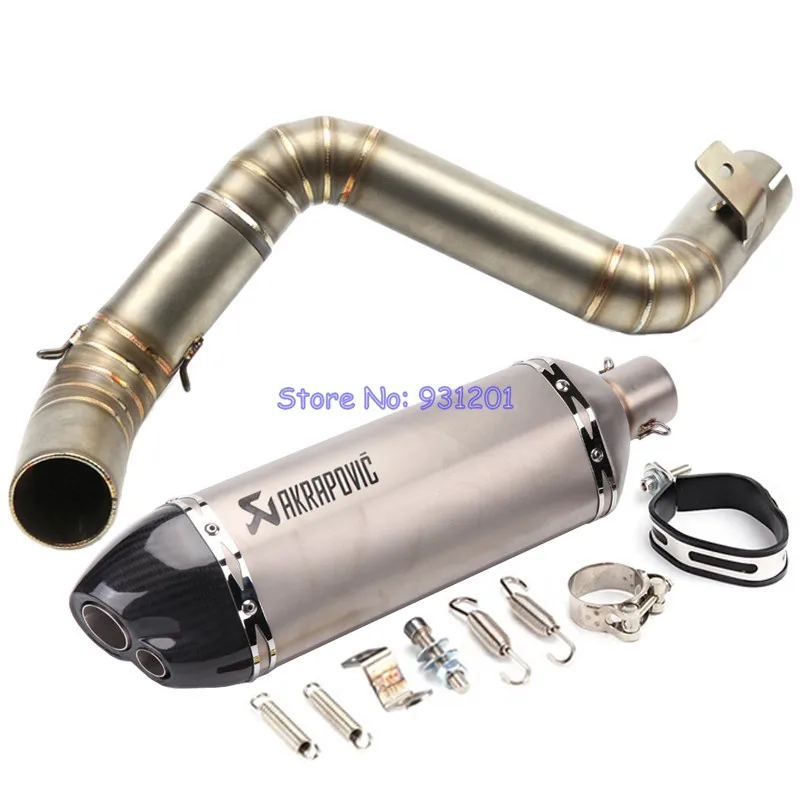

Motorcycle Akrapovic Exhaust Pipe Muffler Slip On KTM DUKE 200 DUKE 390 Connect Middle Link Pipe with Exhaust Muffler End Pipe