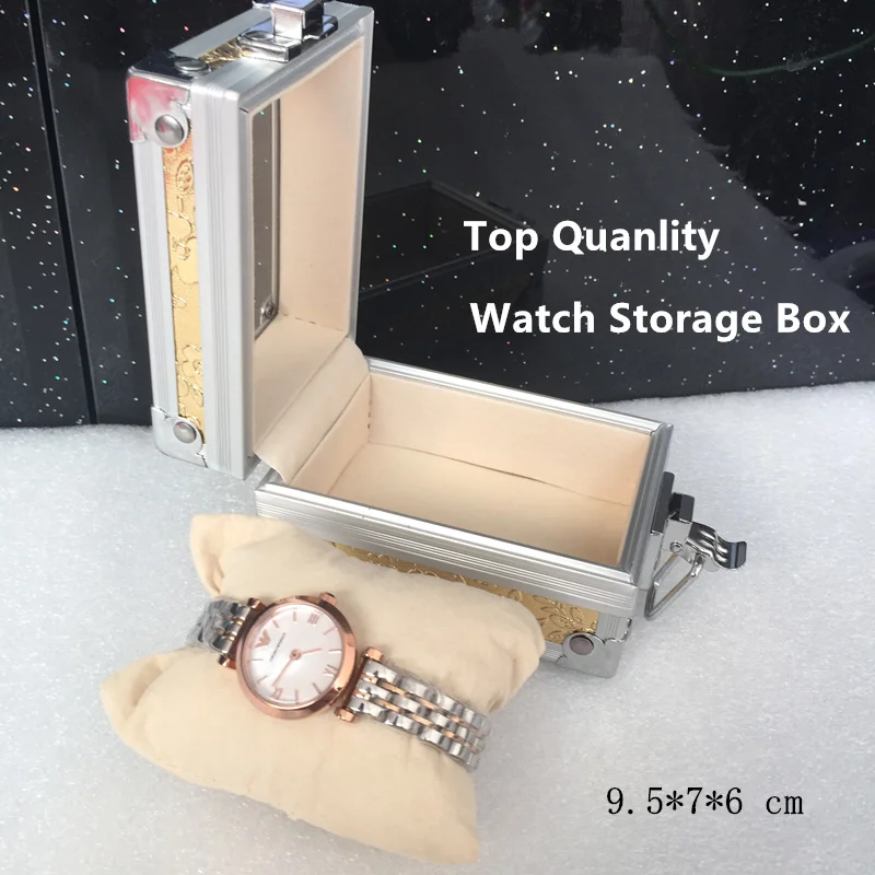 

2016 Silver Single Brand Watch Box New Top Quanlity Watch Gift Case With Pillow Special Watch Storage Boxes P076