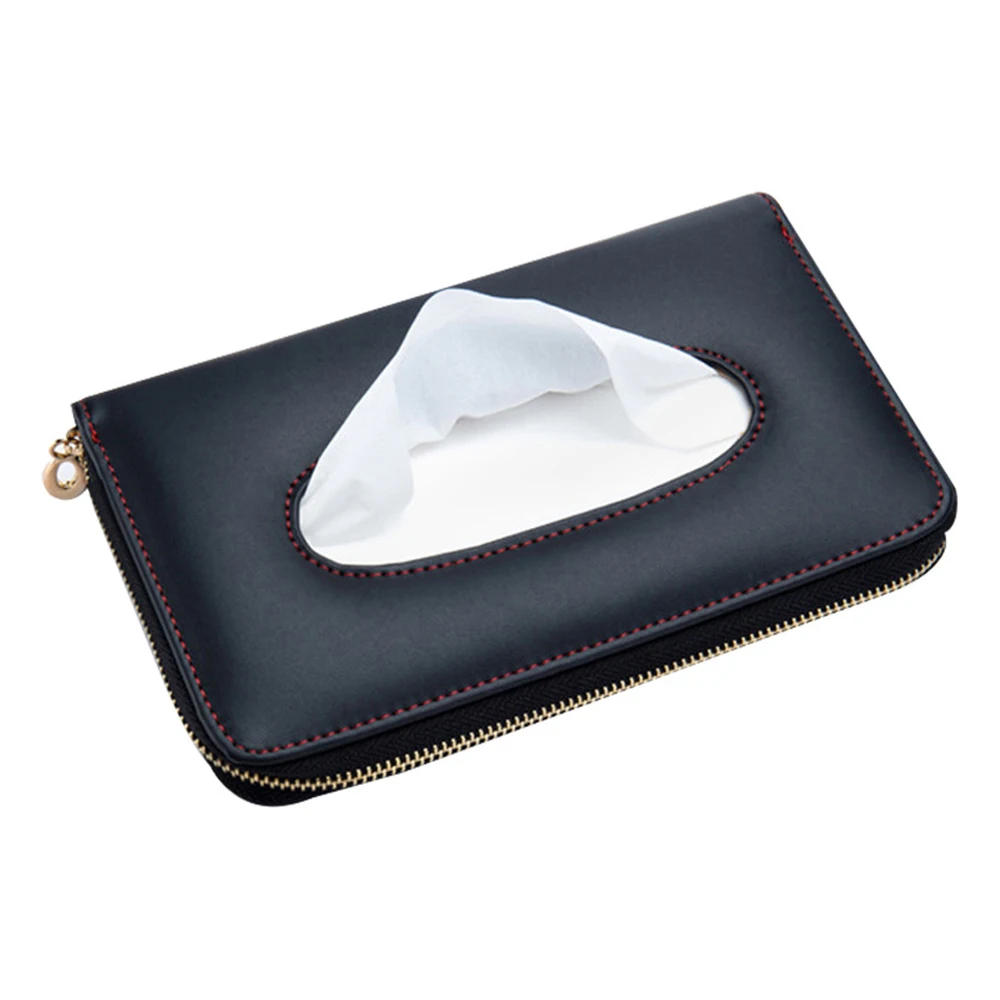 

Car Sun Visor Tissue Box PU Leather Auto Accessories Holder Paper Napkin Clip 4 Color