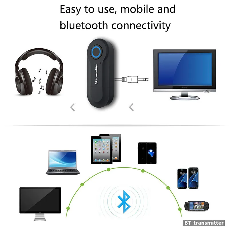 Wireless Bluetooth Transmitter Stereo 3 5MM Jack Audio Music Adapter for TV Phone PC Headphones Speakers