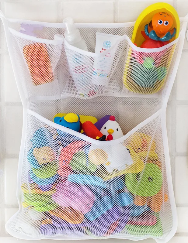 

Bath Toy Organizer - Suction Cup Hooks + Adhesive Hooks-Bath Toy Organizer Mesh Net Bag,bath toys Bathroom Storage Suction Hooks