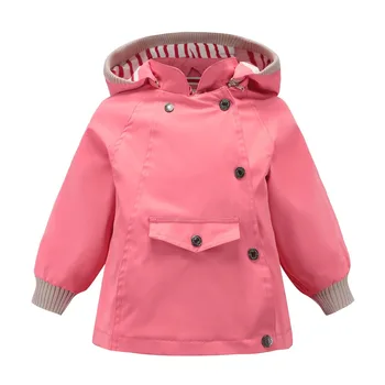

M8858 Spring Outing Windbreak Rain Protection Jacket Girl Pink Coat Kids Tops Child Hoodie Windbreaker NEW Autumn Outerwear