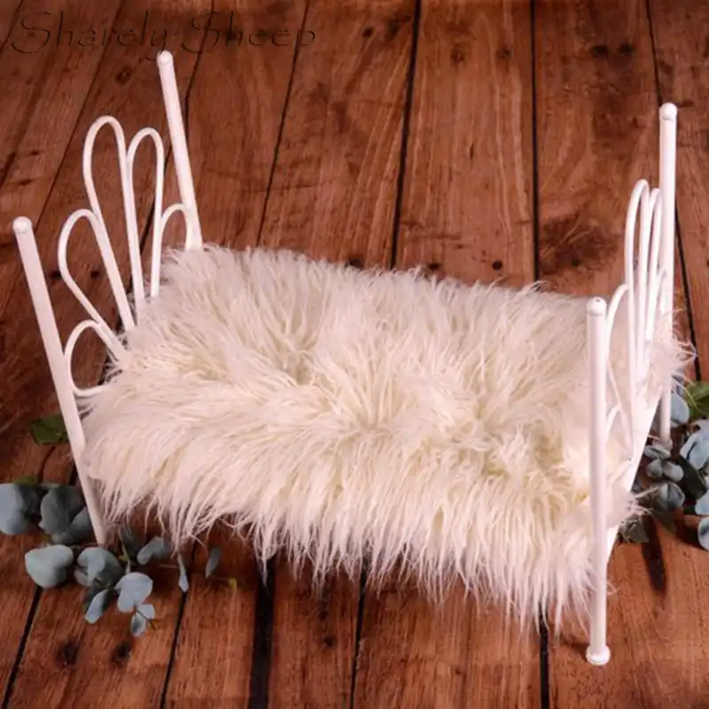 Newborn Sitter Photography Props Vintage Iron Bed Baby Photo Shoot