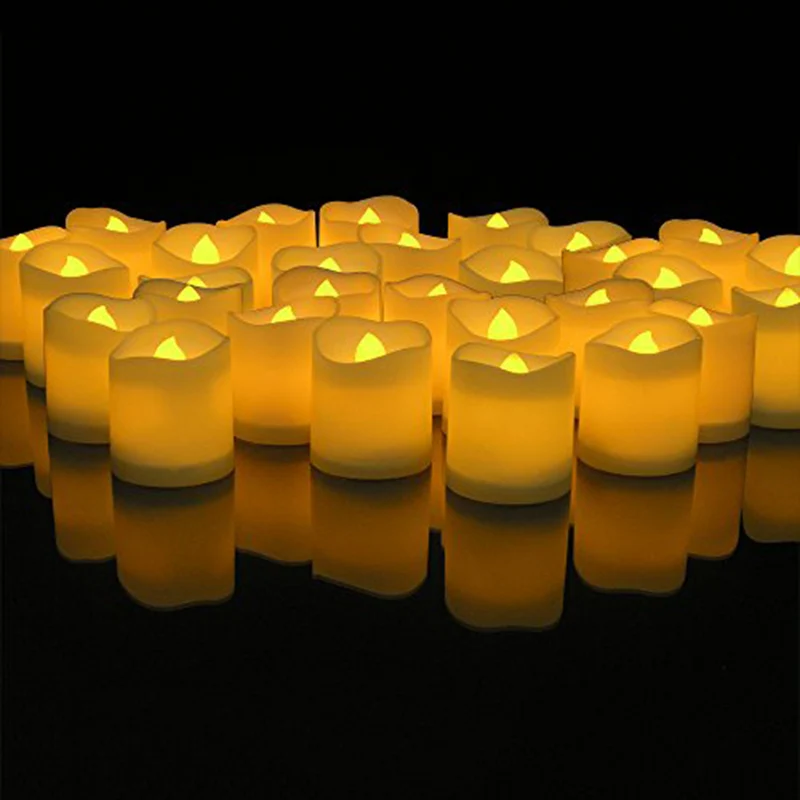 Buy 60pcs Yellow Flicker LED Candles Lamp Plastic