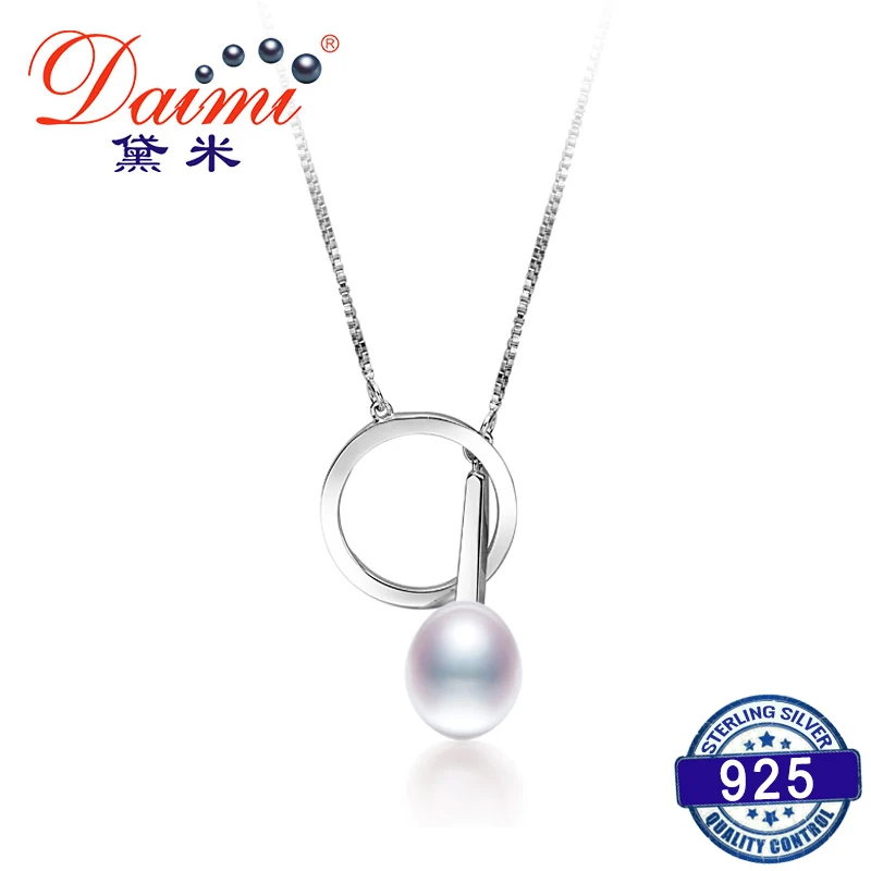 

DAIMI 9-10mm Tear Drop Freshwater Pearl 925 Sterling Silver Pendant Necklace Hot Design