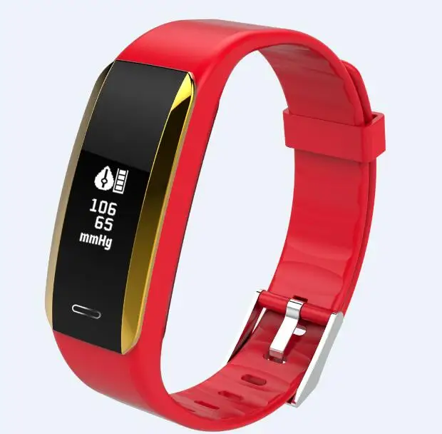 Смарт-браслет, умный браслет, фитнес-трекер, смарт-браслет, пульсометр, браслет, спортивные Смарт-часы, ремешок - Цвет: Красный
