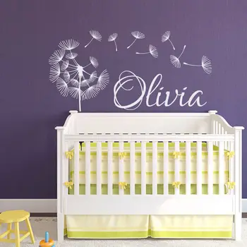 

Dandelion with Personalized Name Wall Decal Dandelion Custom Name Wall Sticker 784C
