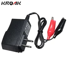 Kroak штепсельная вилка американского стандарта 6 V/1A 7Ah герметичные свинцово-кислотные Перезаряжаемые автомобиля Батарея Зарядное устройство адаптер велосипеда игрушечный автомобиль для хранения скутер Мощность Зарядное устройство