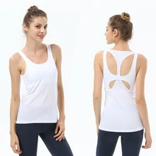 Женский спортивный топ Женская футболка без рукавов Быстросохнущий жилет Йога Спортивная одежда для спортзала спортивный жилет резервуар для белья топы для бега тренировки