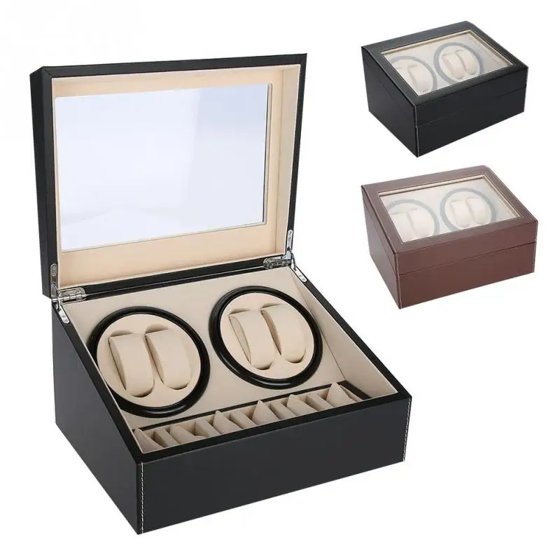 

Makeup Accessories Watch Winder for 4 Automatic Watches 6 Grids Watch Storage Case Quiet Motor Multiple Rotation Makeup Tools