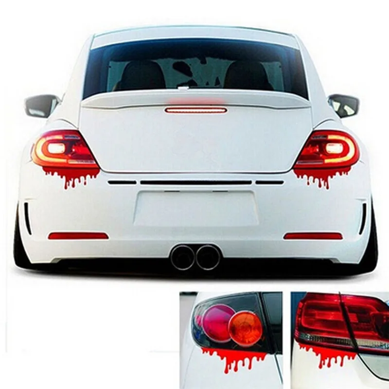 

kongyide Car Sticker 1Pc Red Blood Car Stickers Reflective Car Decals Light Bumper Body Sticker Decal Red 14cm*5cm dropship m15