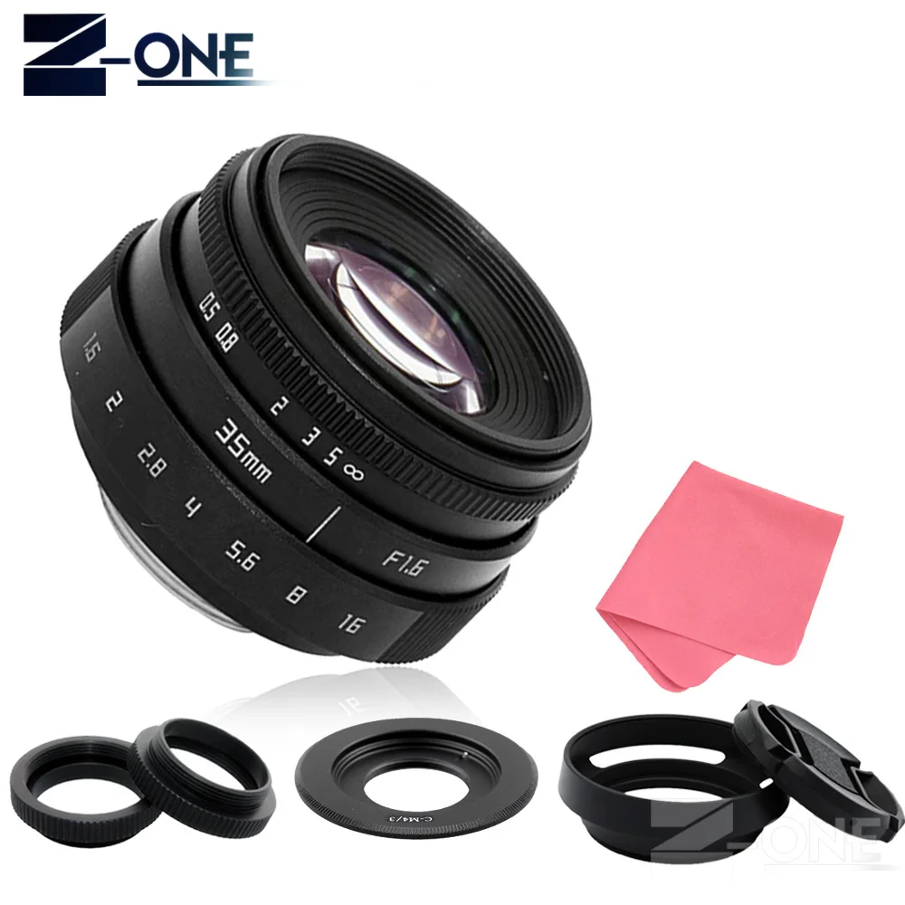 35 мм F1.6 CCTV объектив C крепление объектива камеры + бленда для Olympus Panasonic Micro 4/3 M4/3