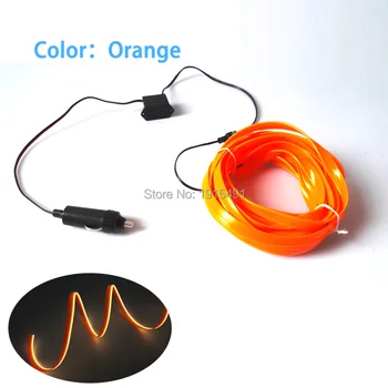 

10Colors Choose 5Meters Flexible Glowing 2.3mm-Skirt EL Wire Cold LED Novelty Light For Car Interior Moulding Decor+DC12V Driver