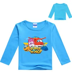 Z & Y 3-16years весенняя одежда для девочек Super Wings Костюмы Обувь для мальчиков Топ Футболка с длинными рукавами FILLE Обувь для мальчиков пот