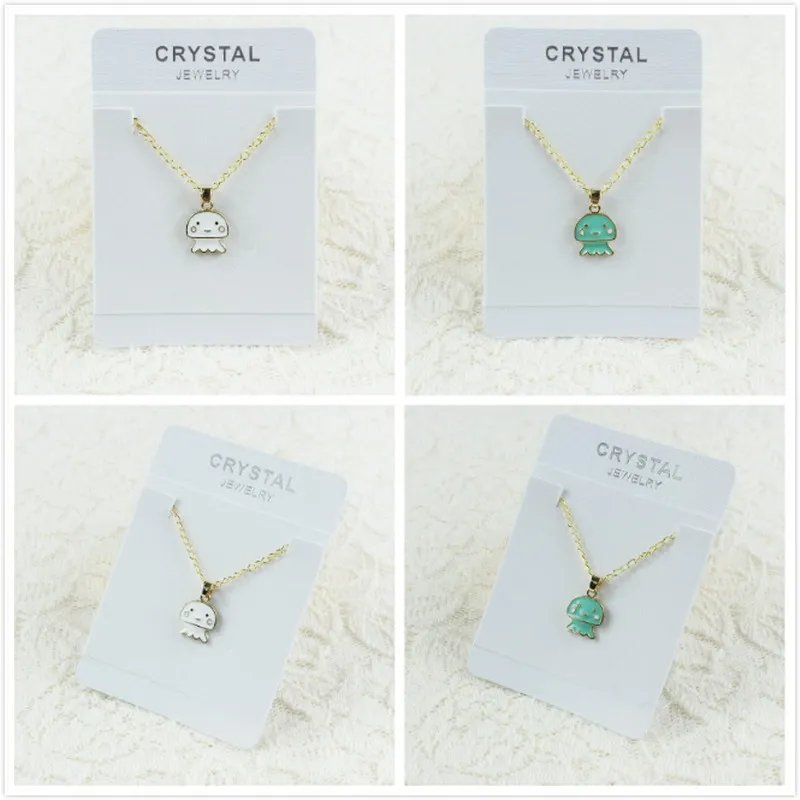 

Enamel Alloy Seas and Oceans Jellyfish Choker Necklace Chain Pendant Cartoon Novelty Jewelry For Women Girl Ladies Accessories