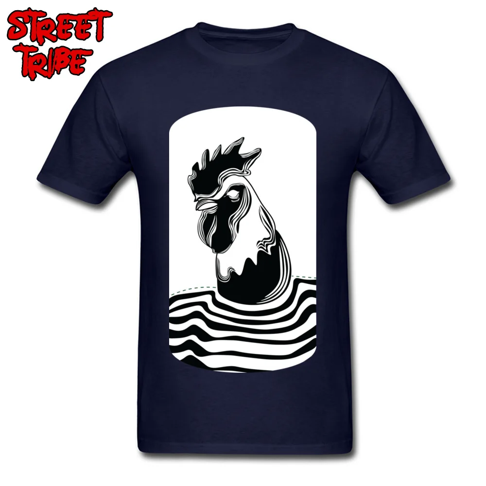 O Neck Rooster medallion Pure Cotton Men T Shirt Design Short Sleeve Tops Shirts Designer Comics Sweatshirts Drop Shipping Rooster medallion navy