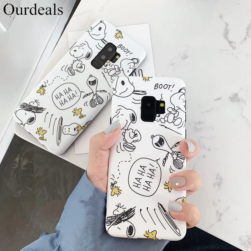 

Ourdeals For Samsung Galaxy S10 S8 S9 Plus Phone Case Cute Cartoon Line Paint Back Cover For Samsung S10 Plus Note 8 Note 9 Case
