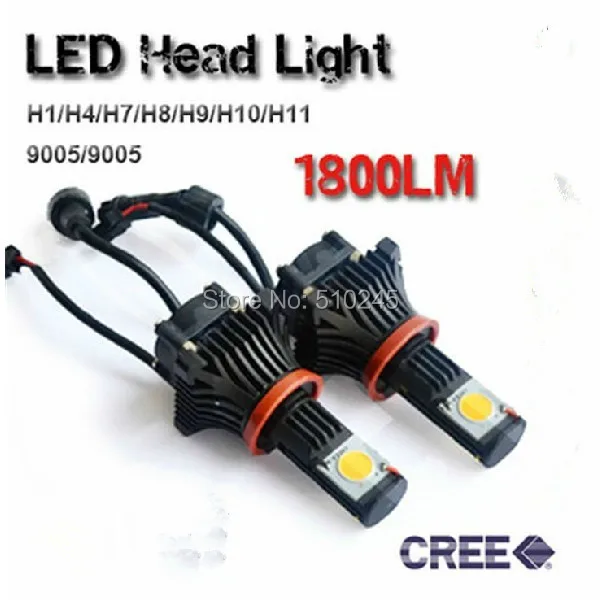

10 SET X high quality 30W H11 H8 H9 Cree LED Headlight 6000K 1800Lm CREE-1512 Chip White auto Car Fog Light Lamp free shipping