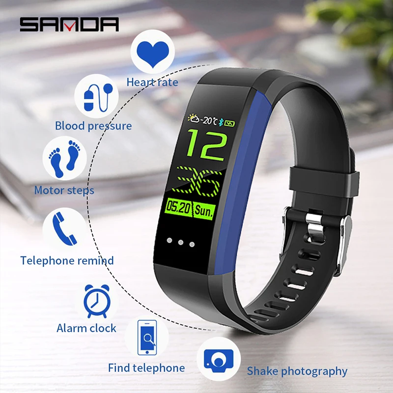 

Smart Fitness Bracelet Blood Pressure Heart Rate Monitor Activity Tracker Smart Watch For iOS Android Huawei Xiaomi Smart Band