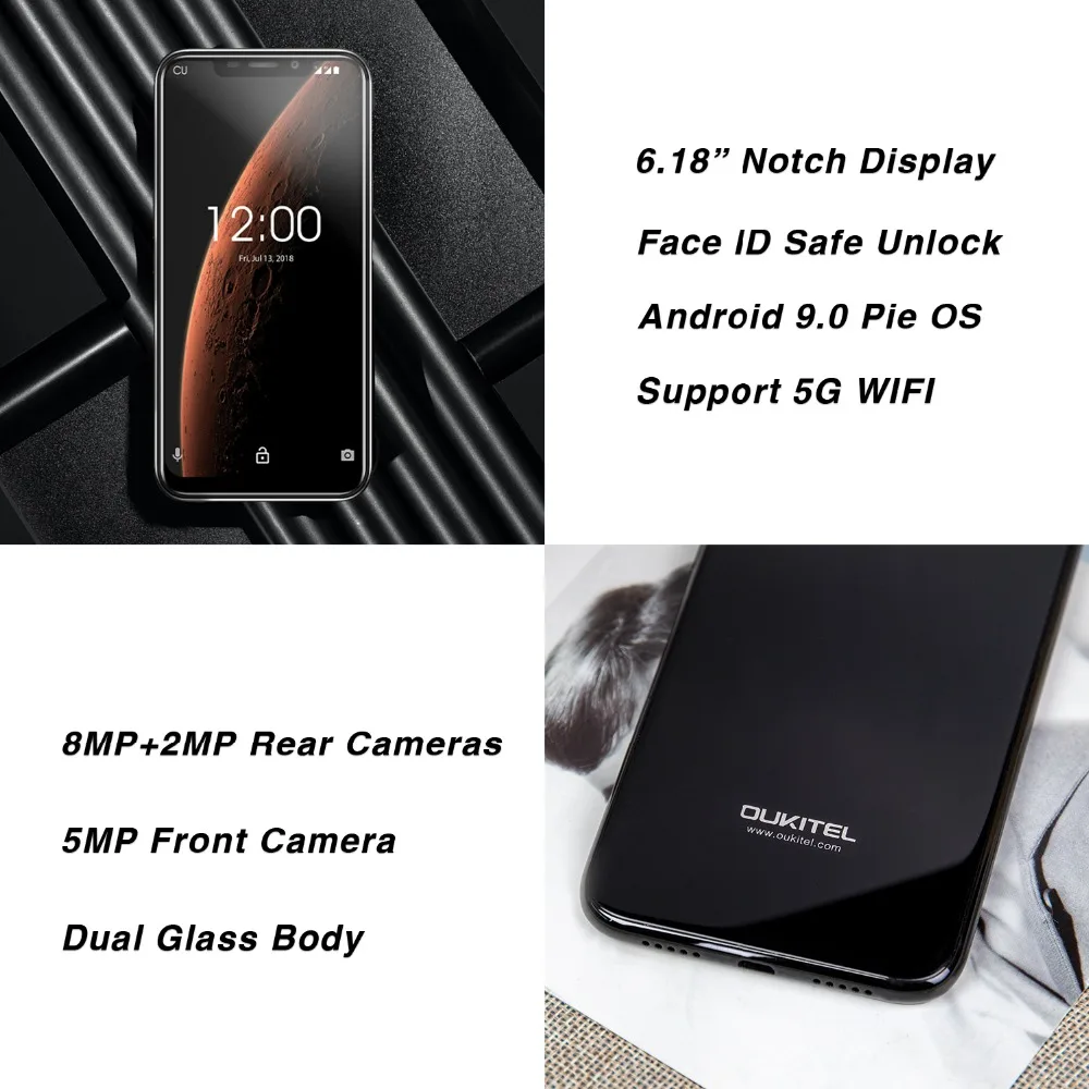 OUKITEL C13 Pro смартфон с 5 дюймовым дисплеем четырёхъядерным процессором MT6739 ОЗУ 2 Гб