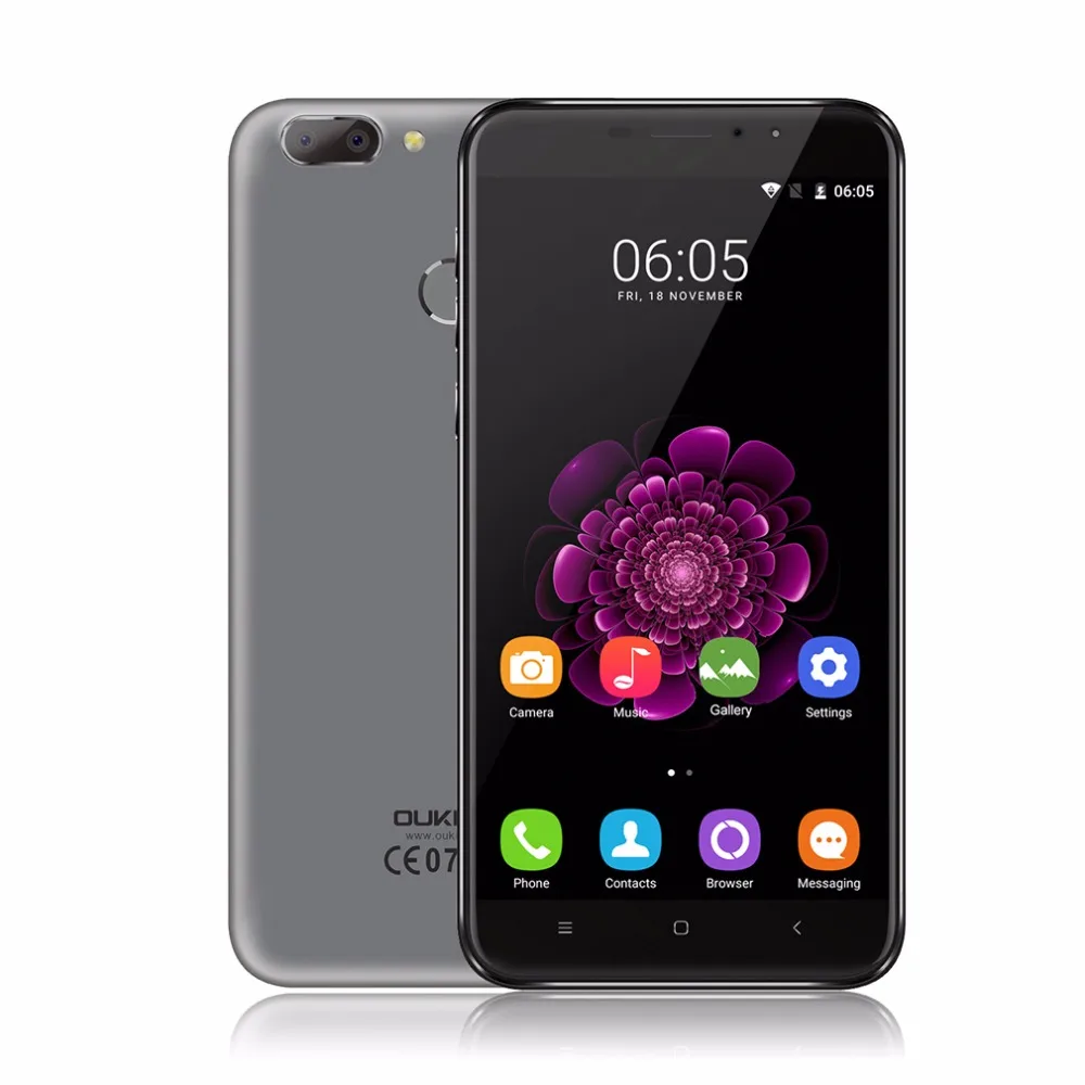 Oukitel U20 Plus 5.5'' Mobile Phone Dual Camera IPS Screen Android 6.0 Quad Core MTK6737T 2G RAM 16ROM Fingerprint celulares