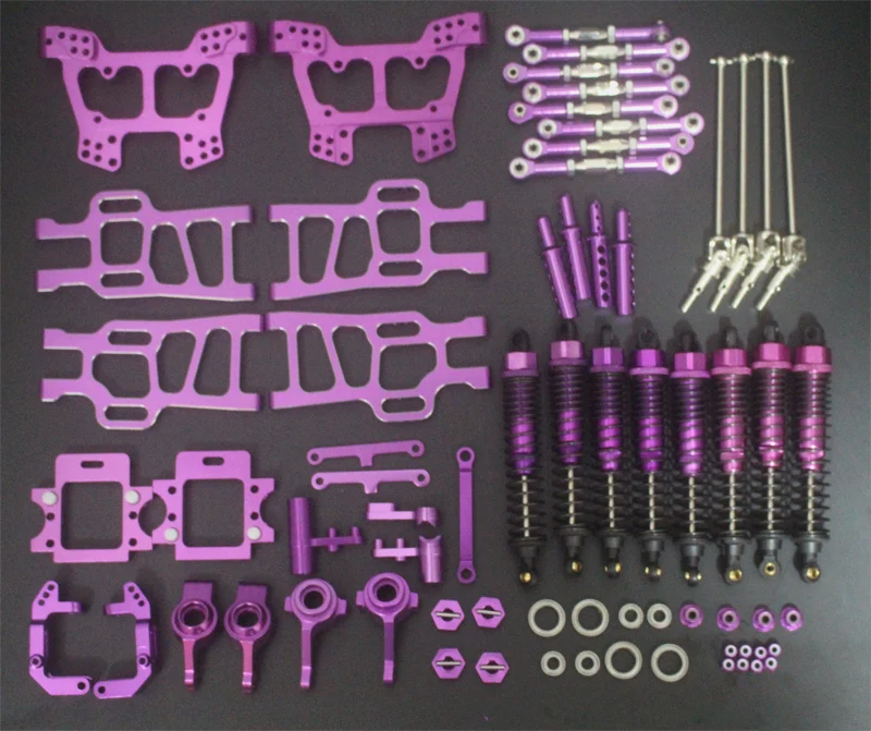 

purple Unlimited HSP 1/10 monster truck 94111 94108 whole car metal upgrade kit 102010 102011 102012 106017 108019 108022 108004