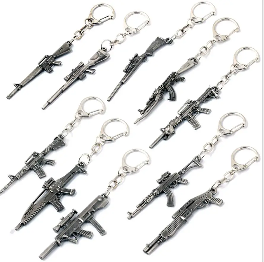 

CSGO 2018 New Trinket Weapon Gun Keychain AK47 M4A1 Assault Rifle Sniper Key Ring Chaveiro 6cm Novelty Military Gift for Men Boy