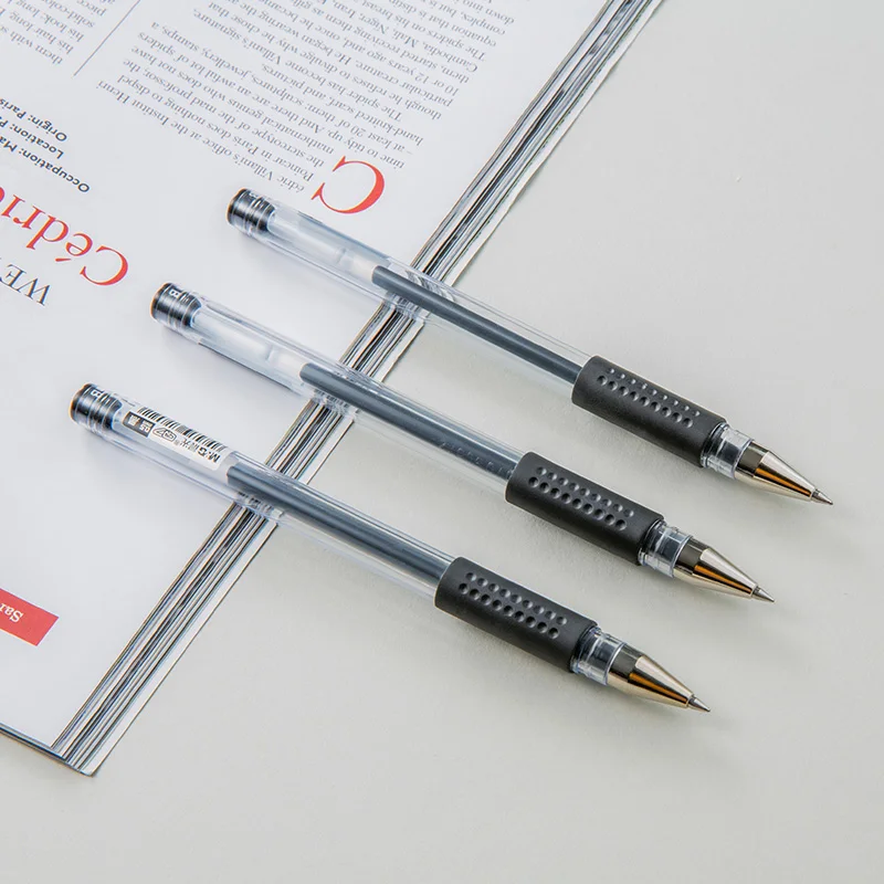 Вместимость 0,5 мм красные, синие Черная гелевая ручка 12 шт Креатив нейтральная ручка для подписи для студента подарок школьные канцелярские принадлежности Q7