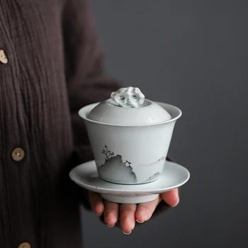 

TANGPIN handpainted ceramic gaiwan tea cup chinese kung fu tea sets 130ml