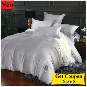 

free shipping tribute silk 4pcs AB side duvet cover set quality quilt cover bed sheet /bed cover pillowcase matress cover set