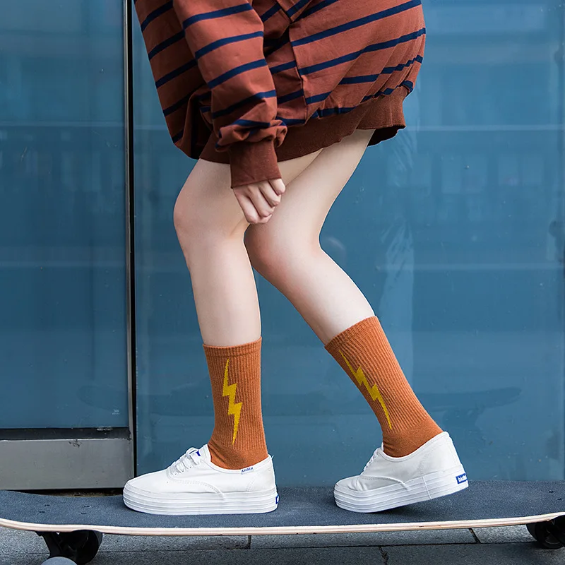 Новый молния Носки Harajuku случайно и простые модные для обувь мужчин женщин в носки