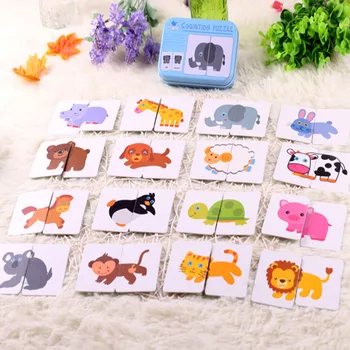 

kids montessori Educativos Fun English Word Pocket Flash Card Baby Learning Educational English table game Puzzle Match for baby