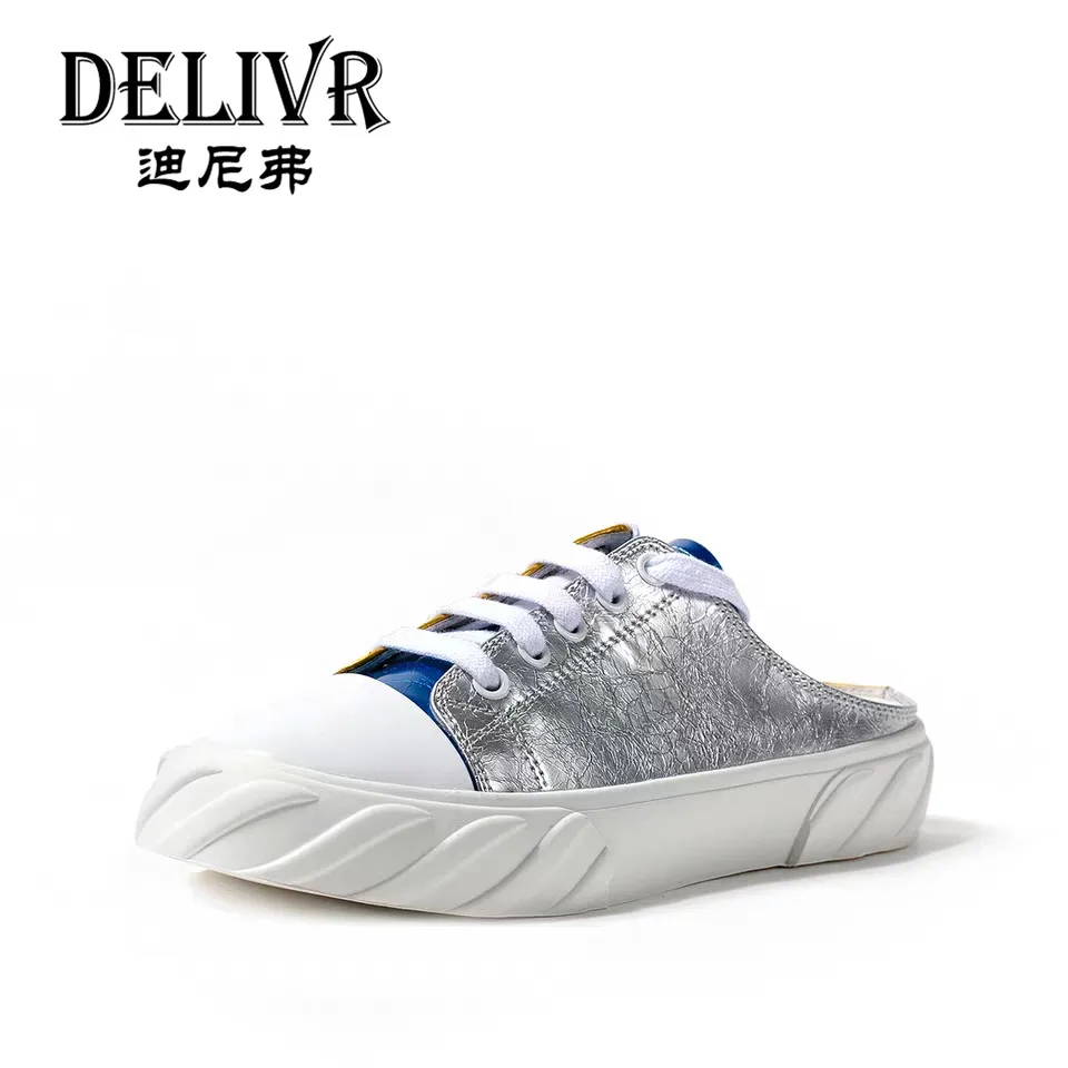 

Delivr Women'S Slip On Vulcanized Shoes Flats Luxury Ladies Shoes Mixed Colors Schoenen Vrouw Echt Leer 2019 Summer Fashion New