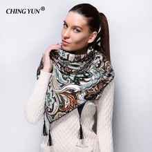 Стиль Мода Русский этнический шаблон Цв ет Зима Женщина шарф теплый шарф Wrap Мягкие волосы то лстые леди платок треугольник шарфы