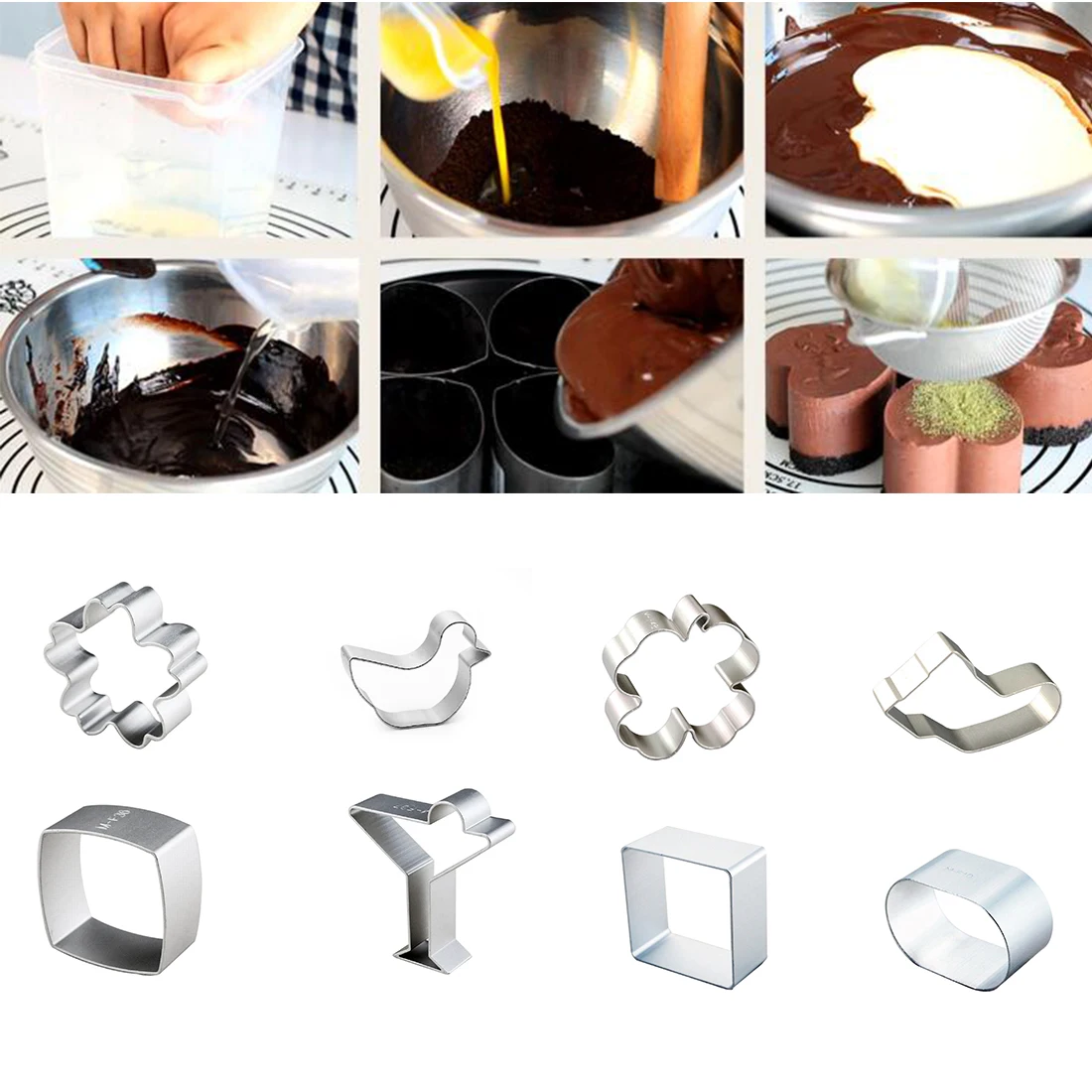 Милые животные геометрические формы конфет Формочки DIY бисквит форма из алюминиевого сплава помадка, кондитерские изделия украшения кухонные инструменты для выпечки