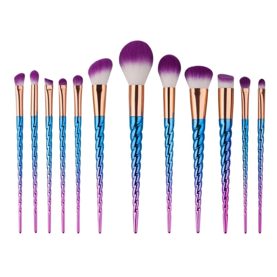 12 PCS Make Up Foundation Eyebrow Eyeliner Blush Cosmetic Concealer Brushes