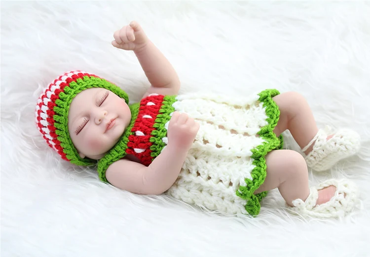 

Cute silicone reborn baby dolls girl accompany play house handmade lifelike doll kid popular christmas new year boutique gifts