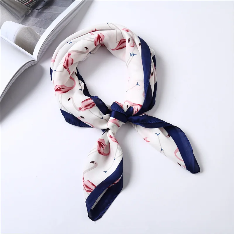Дизайнерский брендовый женский шарф, модные летние шелковые шарфы, квадратные шали для девушек, шарфы для волос на шее, офисные носовые платки - Цвет: A white