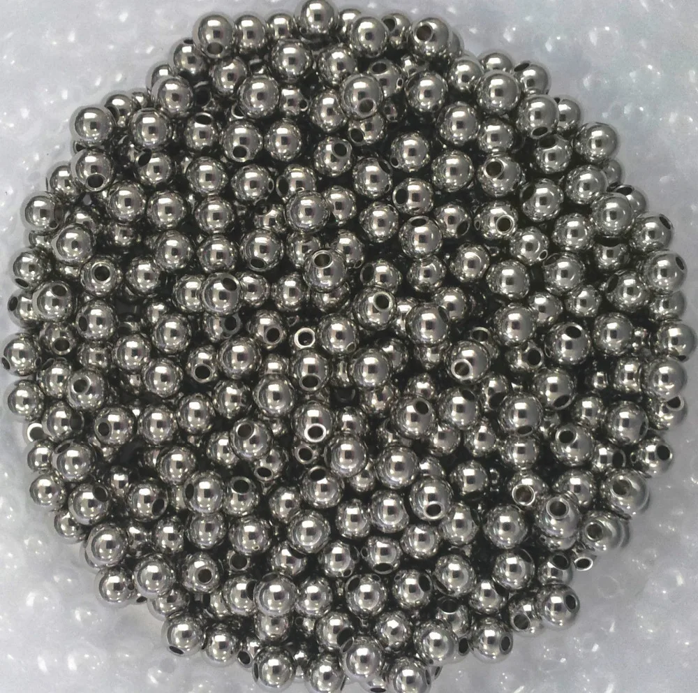 4mm/6mm/8mm Beads 200PCs/lot Stainless Steel Silver Tone Round Spacer solid For DIY Bracelet &amp Necklace Jewelry | Украшения и