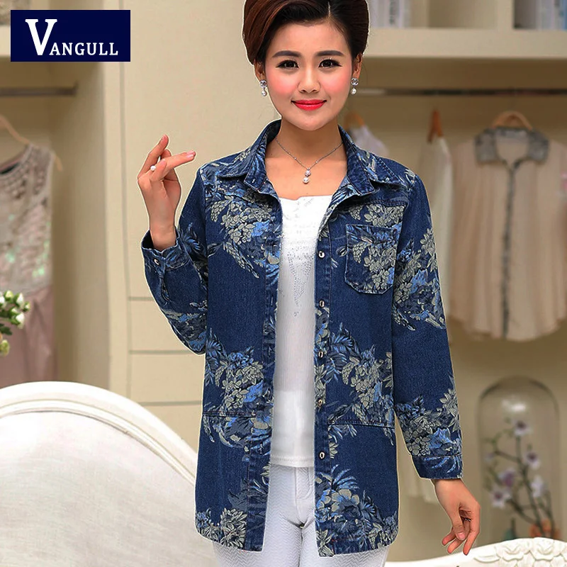Vangull женская джинсовая куртка модель 4XL новинка 2019 года весенне осеннее хлопковое