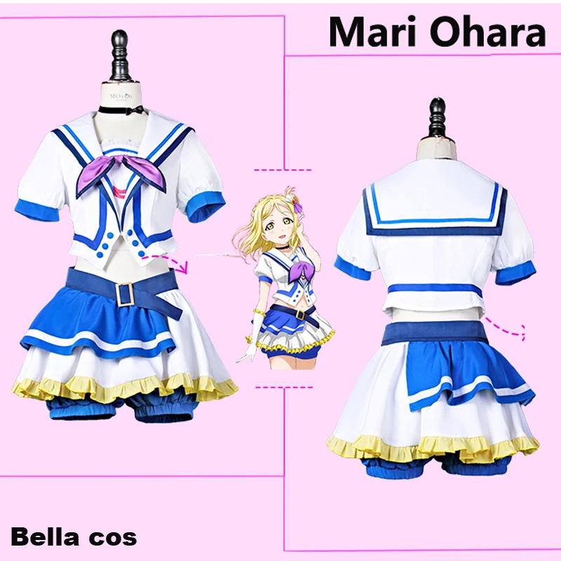 Aqours! Lovelive солнце dreamer Mari охара rolecos Косплей Костюм женский топ и юбка костюм партии