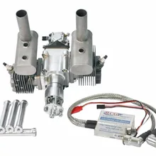 RCGF 50cc двухцилиндровый бензиновый/бензиновый двигатель двойной цилиндр с глушителем/зажигание/Свеча зажигания для радиоуправляемой модели самолета