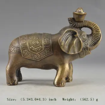 

CHINESE BRASS HANDWORK HAMMERED PATTERN OLD ELEPHANT VIVID STATUE ORNAMENT