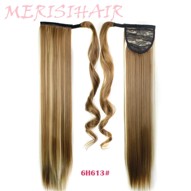 MERISI волосы 2" заколка для длинных волос в хвосте парик ремень прямые волосы конский хвост парик шпилька Высокая температура Синтетические волосы для наращивания - Цвет: 8