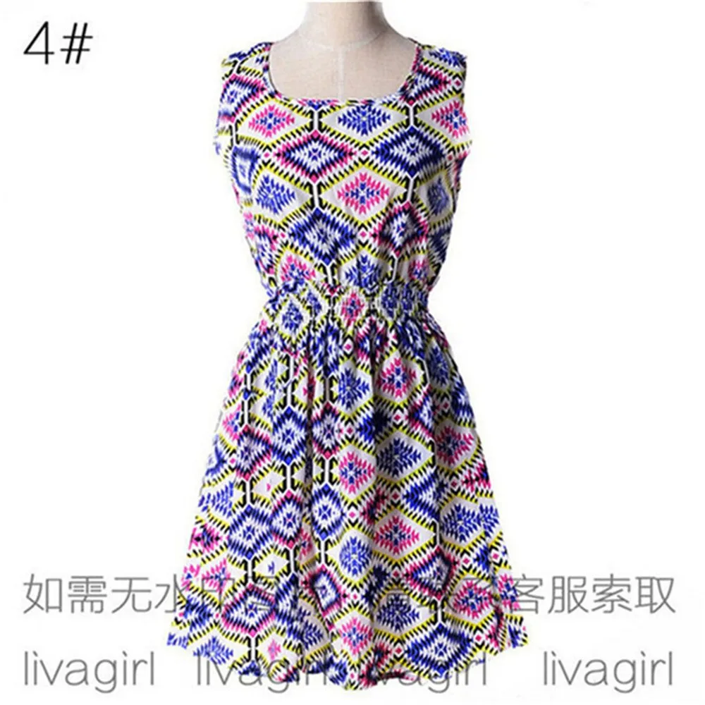 Summer Style Women Dress 2016 Thin Mini O-Neck Sleeveless Short  A Line WOMEN DRESS Plus Size XXL Printed Party Evening Dresses (24)