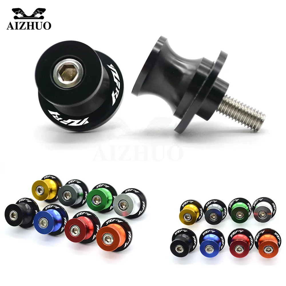 6MM Motorcycle Accessories Swingarm Sliders Spools Stand Screw With YZFR1 Logo For YAMAHA YZFR1 1998 1999 2000 2001 2002-2016