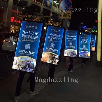 

Outdoor Portable Single Sided LED Backpack Lightbox 63x120CM High Brightness LED Walking Billboards for Outdoor Advertising