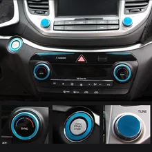 5 шт. автомобильная ручка для салона автомобиля из алюминиевого сплава, декоративные круглые автомобильные Чехлы, аксессуары Hyundai Tucson для стайлинга автомобилей